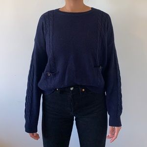 Forever 21 // blue sweater with pockets